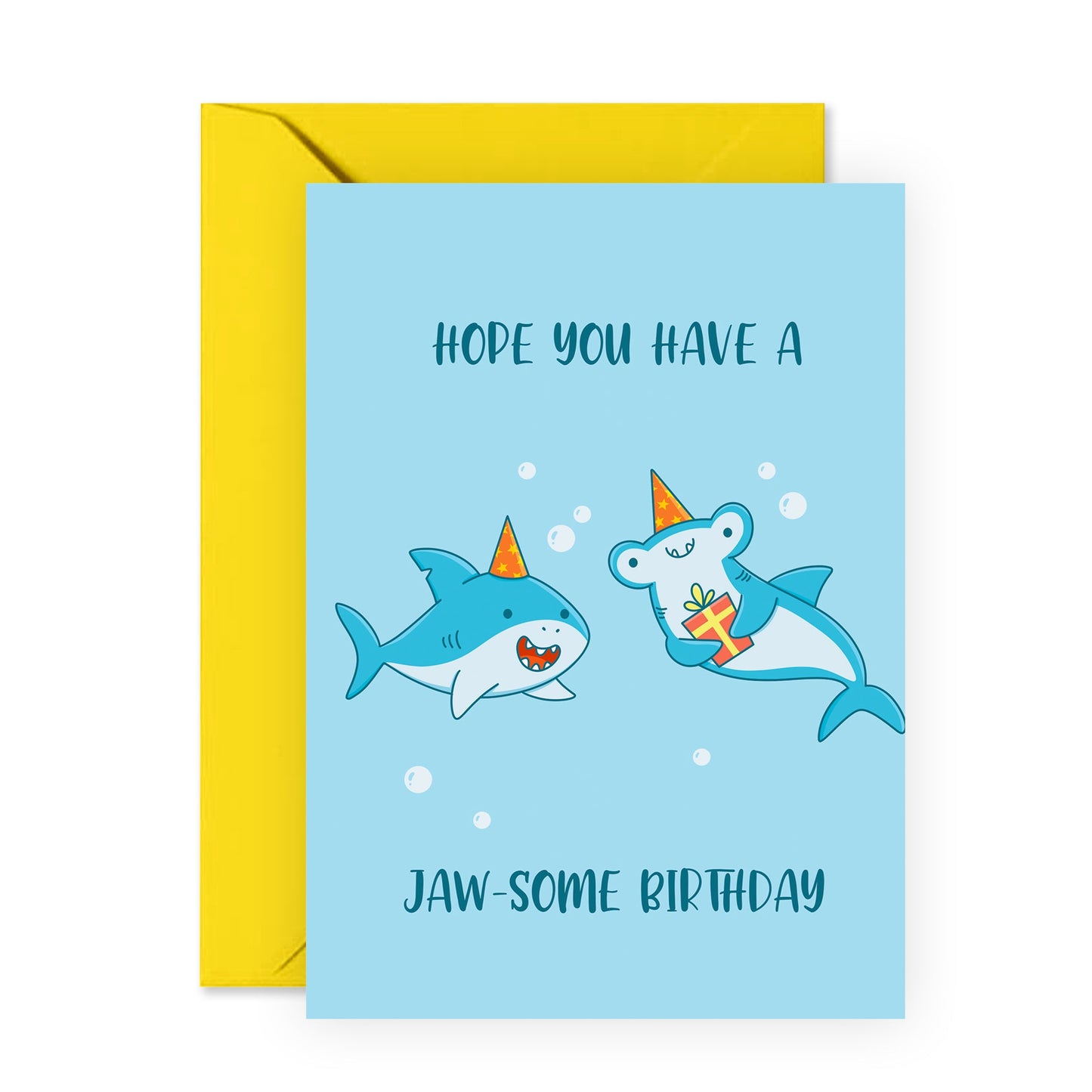 Birthday Card Son Daughter - Shark- Birthday Cards Men Women - Birthday Greeting Cards - Brother Sister Birthday Cards Dad Mom - Comes With Stickers