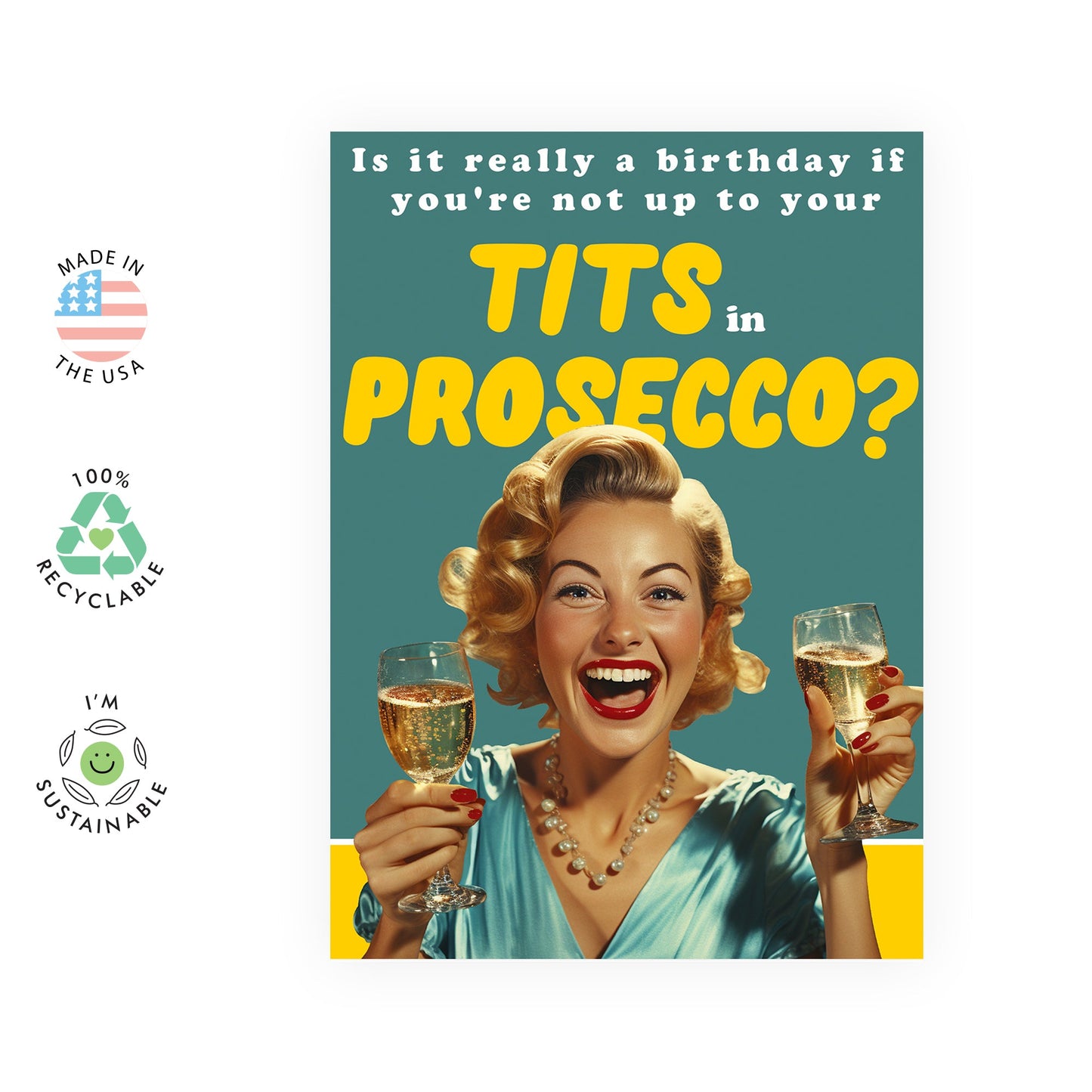 Female Birthday Card For Friends - Prosecco - Fabulous Birthday Cards For Women - Gifts For Best Friends Mom Sister Auntie - Comes With Fun Stickers