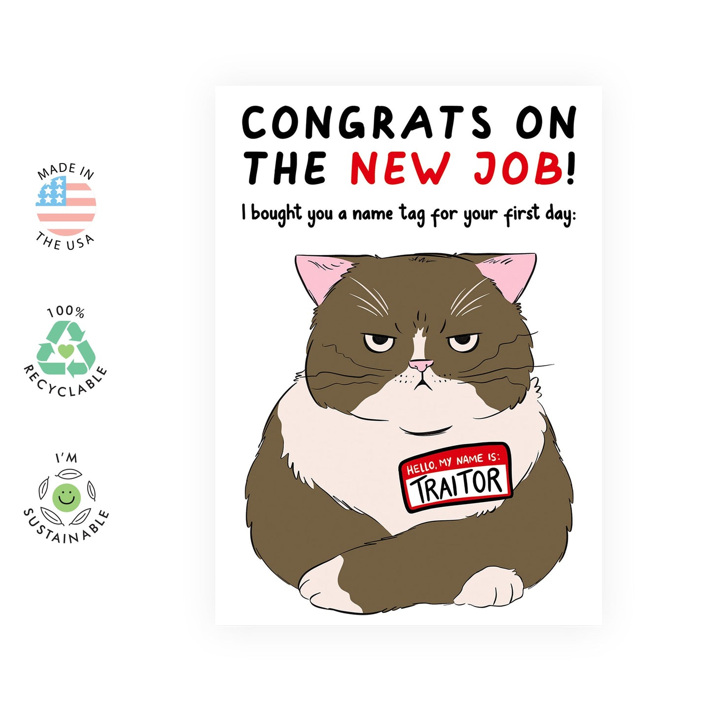 Coworker Leaving Cards For Men Women - Cat Traitor - Funny Goodbye Cards For Colleague - New Job Gifts For Boss Employee Officemate - Come With Fun Stickers