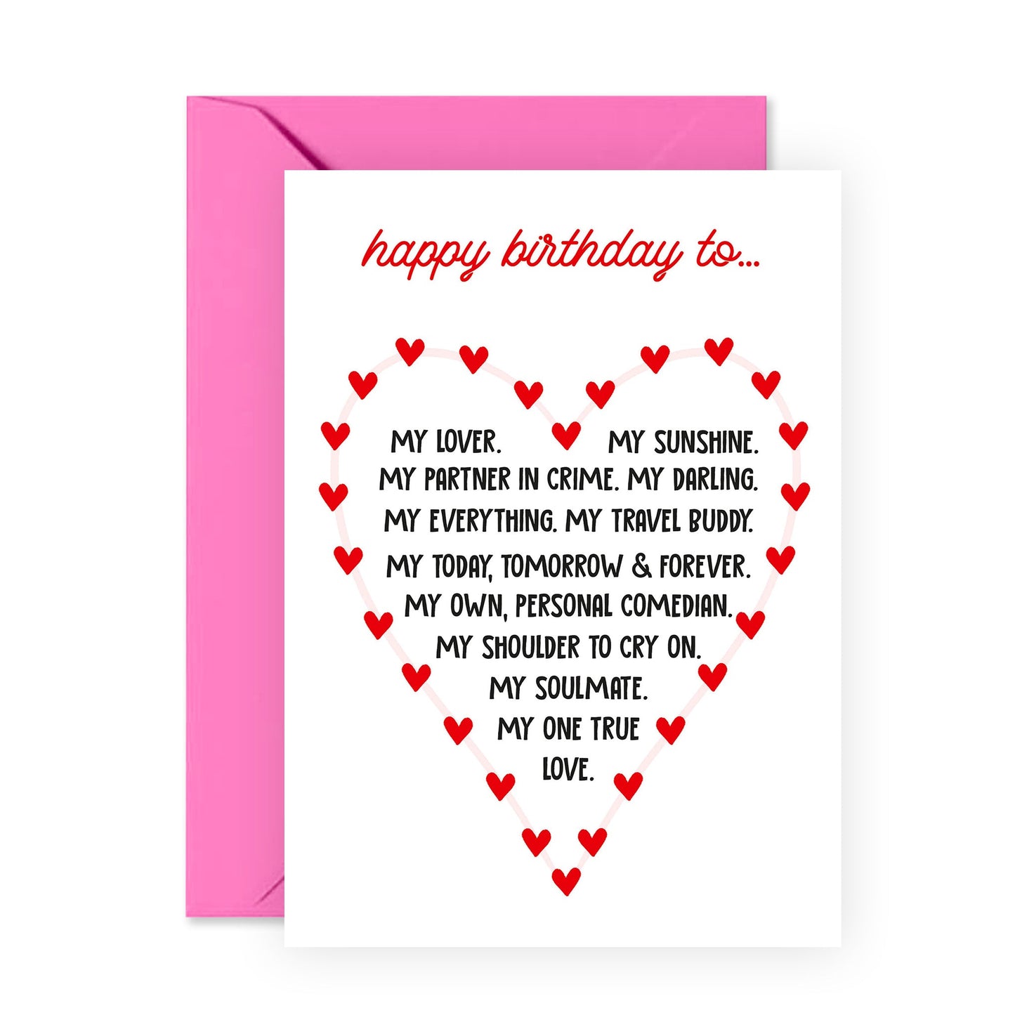 Happy Birthday Husband Cards From Wife - To My Lover, My Soulmate, Travel Buddy - Boyfriend Birthday Cards - Sweet Girlfriend Birthday Card - Hearts Gifts - Come With Fun Stickers