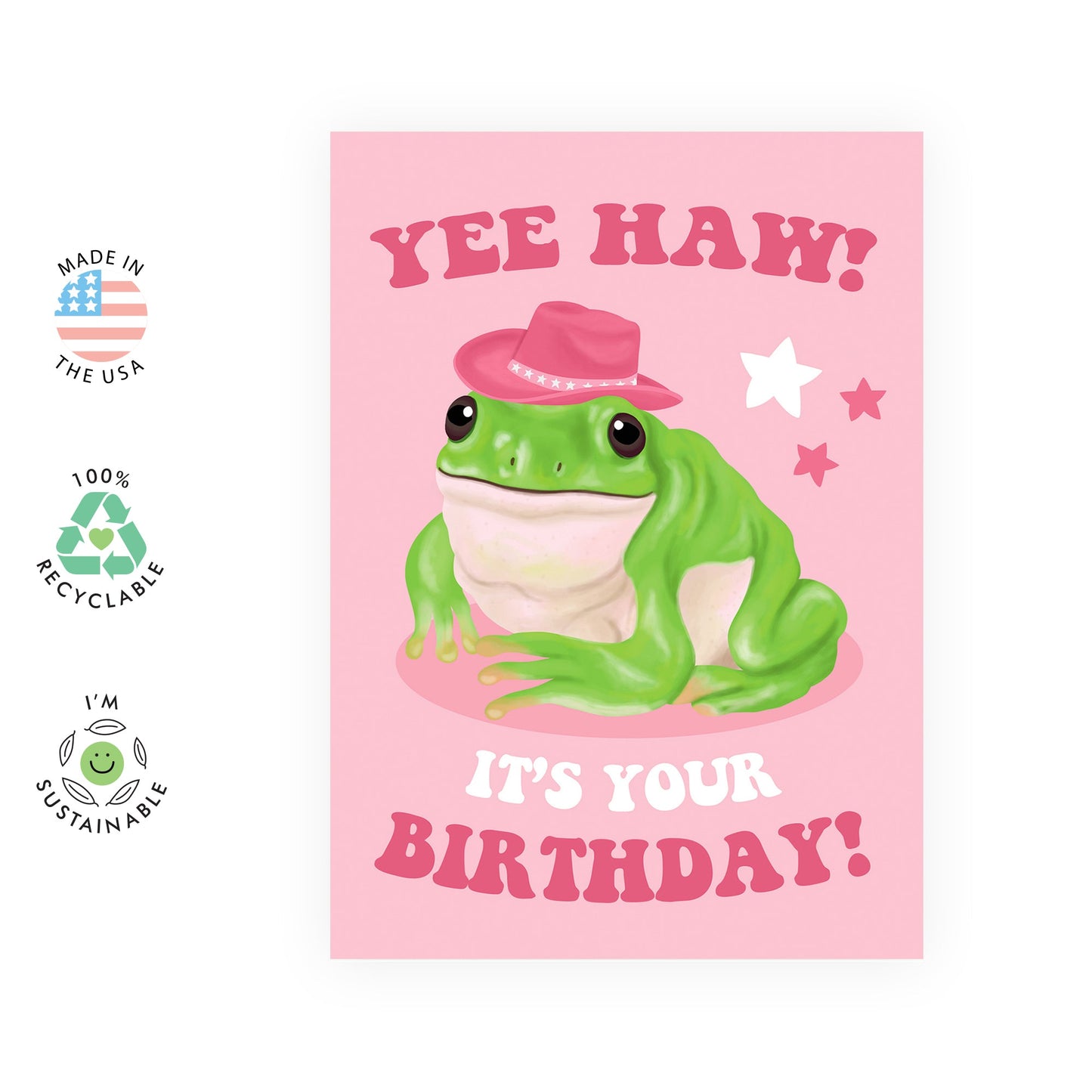 Funny Birthday Cards For Men And Women - Yeehaw It's Your Birthday! - Witty Greeting Cards Birthday - Cowboy Frog Bday Cards For Him Her - Gifts For Mom Dad Sister Brother