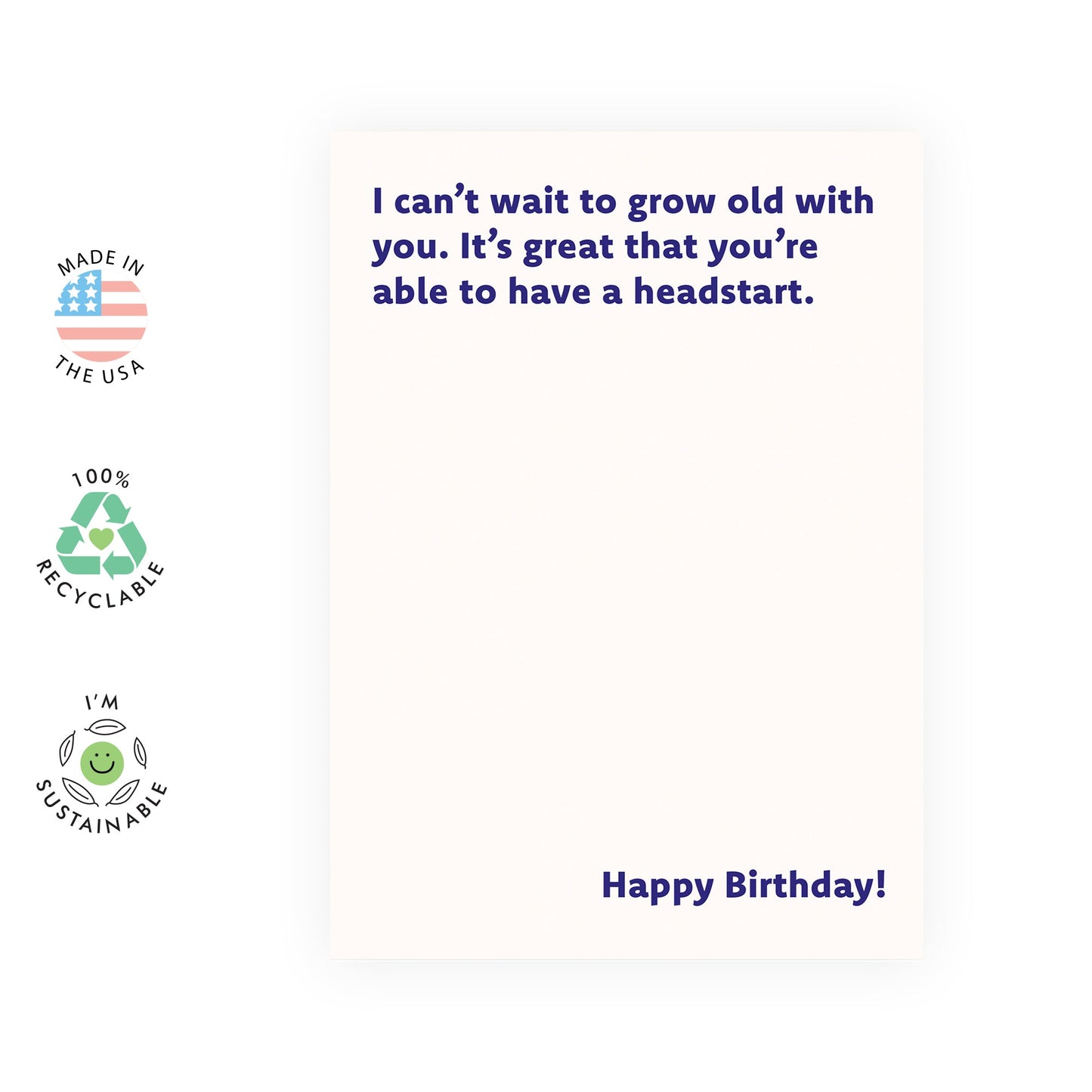 Husband Birthday Card From Wife - Can't Wait To Grow Old With You - Funny Birthday Cards For Men Women - Greeting Card Gifts For Boyfriend - Comes With Stickers