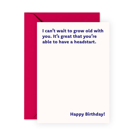 Husband Birthday Card From Wife - Can't Wait To Grow Old With You - Funny Birthday Cards For Men Women - Greeting Card Gifts For Boyfriend - Comes With Stickers