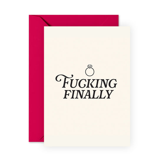 Engagement Card Funny - F*cking Finally Engaged! - Funny Greeting Cards For Son Daughter In Law - Congratulations Card For Friends - Comes With Cute Stickers