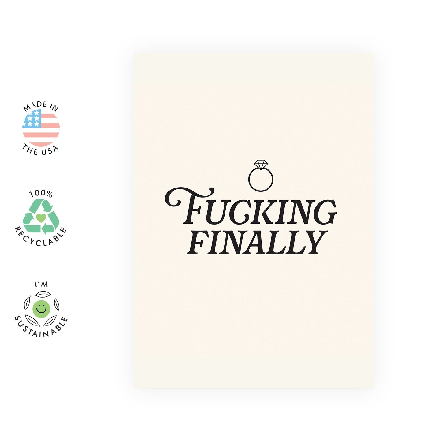 Engagement Card Funny - F*cking Finally Engaged! - Funny Greeting Cards For Son Daughter In Law - Congratulations Card For Friends - Comes With Cute Stickers