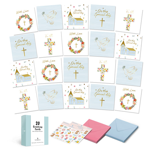Sweet Faith Birthday Cards Multipack - 20 Pack Assortment - For Men Women Boys Girls Him Her