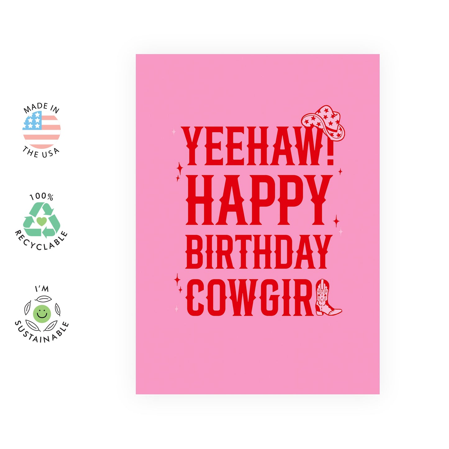 Best Friend Birthday Card - Happy Birthday Cowgirl - Funny Birthday Cards For Women - Girlfriend Or Wife Birthday Card - Gifts For Her - Comes With Stickers