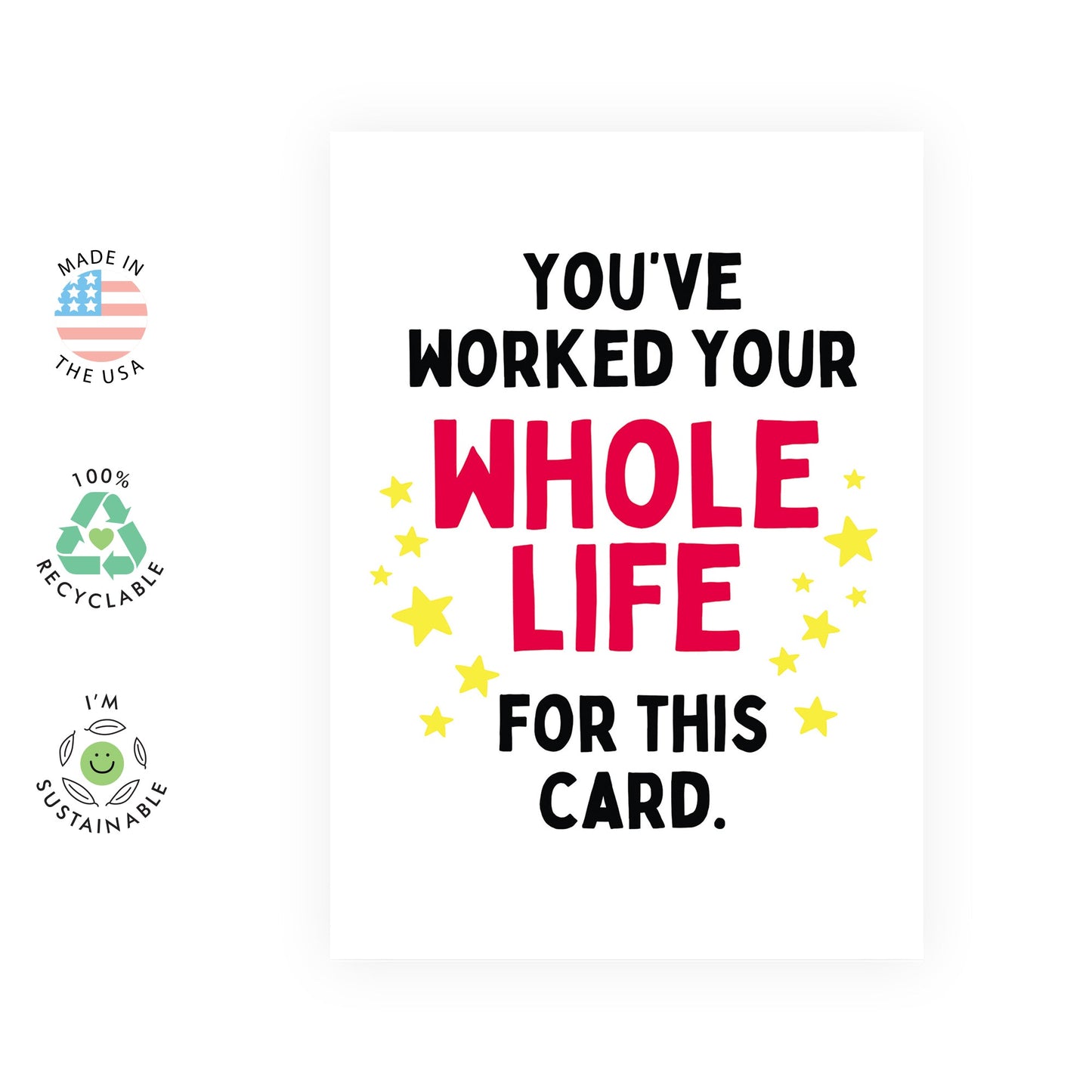 Retirement Card For Dad Grandad Boss - You Worked Your Whole Life For This Card - Funny Leaving Card For Colleagues - Coworker Goodbye Card - Gifts For Men Women - Comes With Stickers