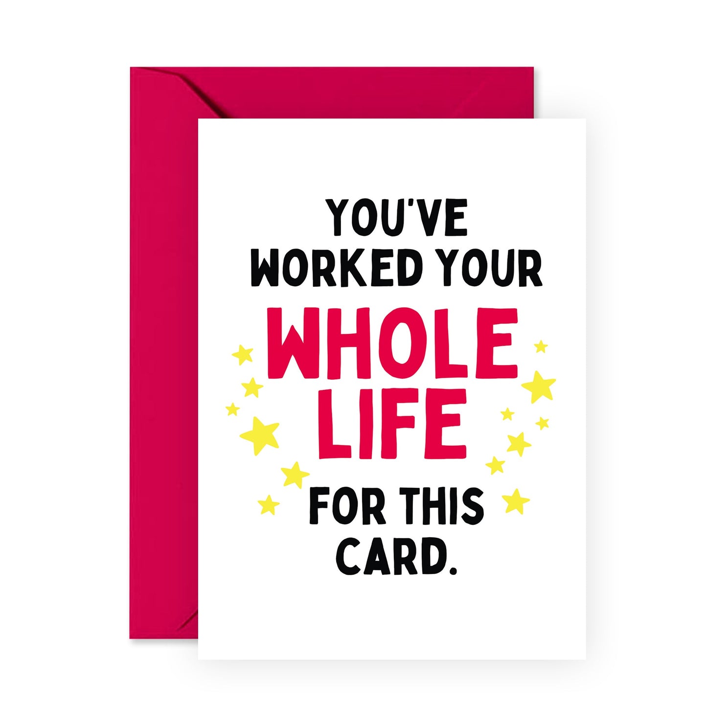 Retirement Card For Dad Grandad Boss - You Worked Your Whole Life For This Card - Funny Leaving Card For Colleagues - Coworker Goodbye Card - Gifts For Men Women - Comes With Stickers