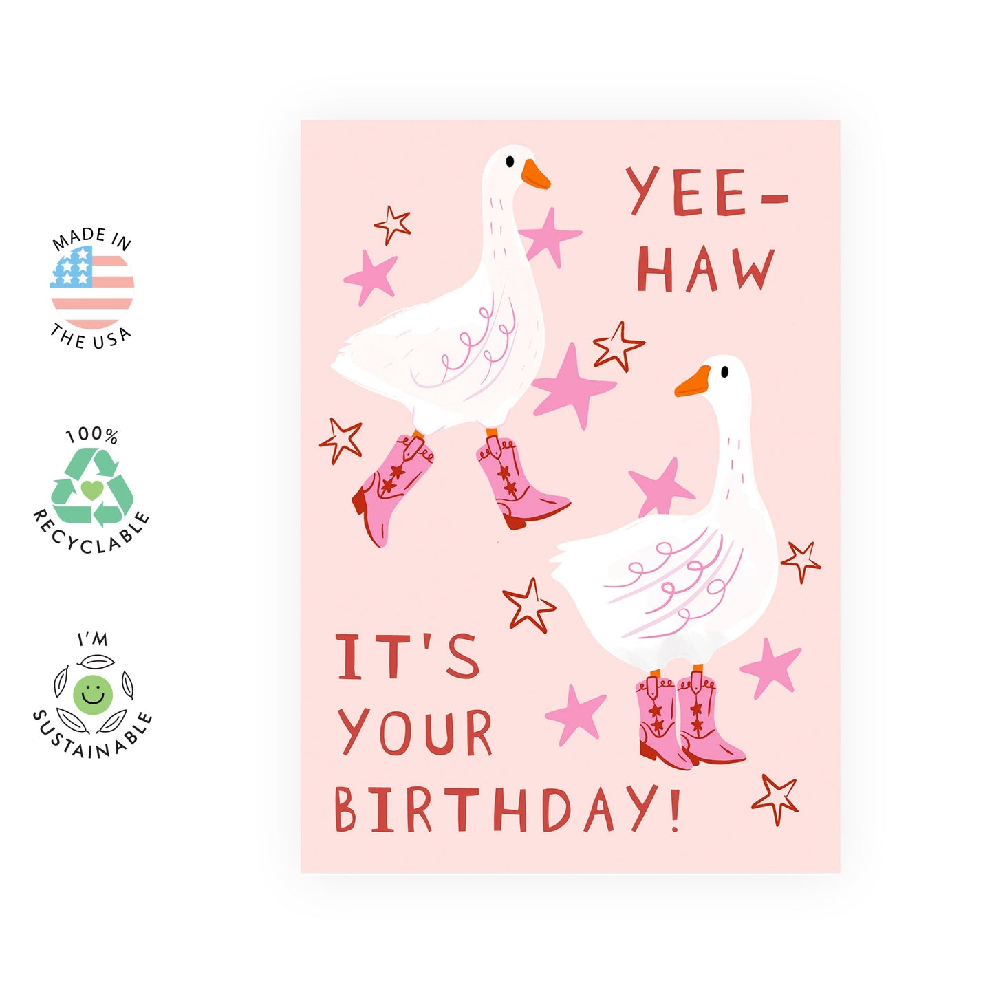 Cowgirl's Birthday Card - 'Yee Haw Birthday' - Gifts for Best Friends, Besties, BFF,Girlfriends, Sister, Sis, Gals, Wife, Girlfriend, Her - Country Girl - Comes with Fun Stickers