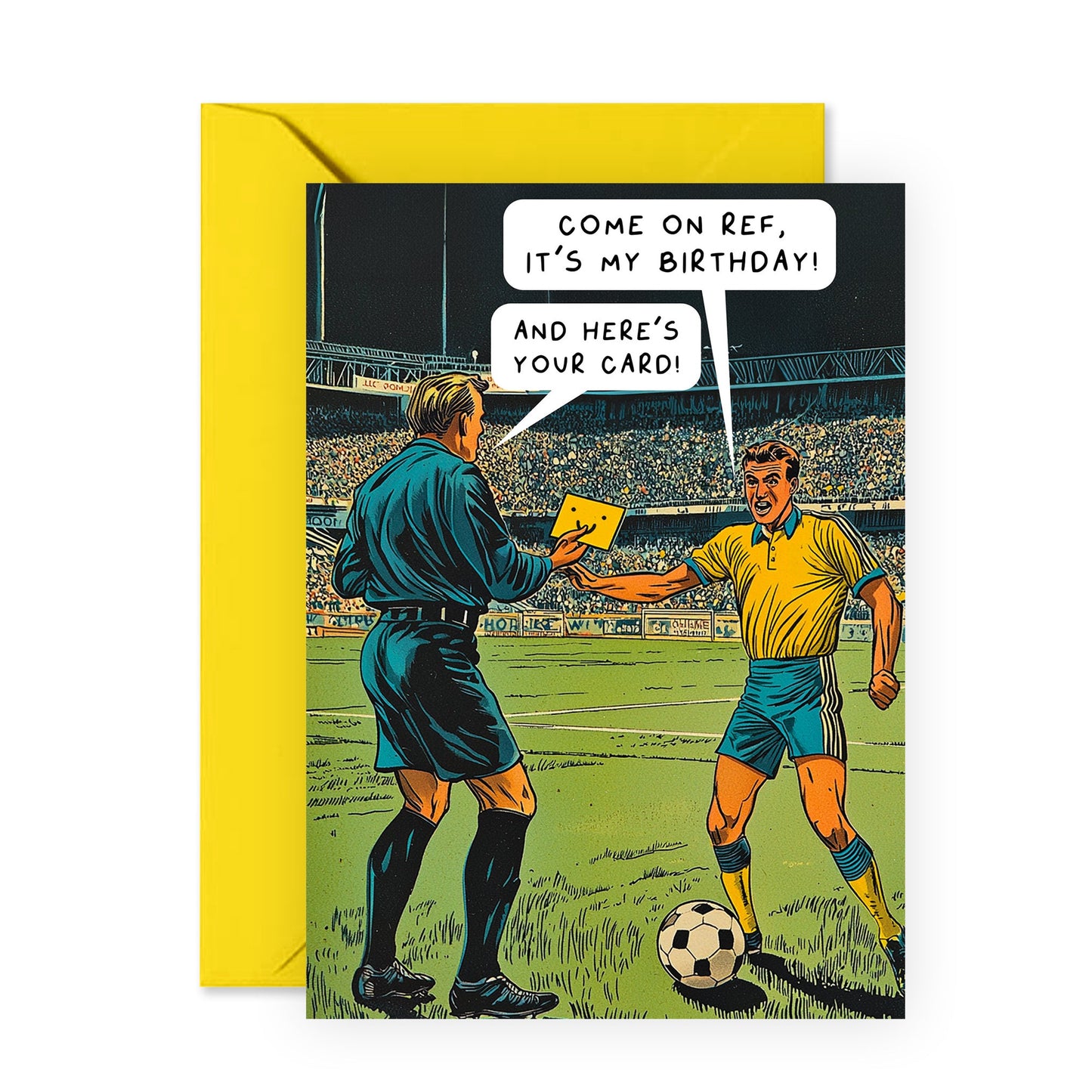 Football Birthday Cards For Men - Greeting Cards For Coach, Student, Ref - Happy Birthday Card For Him - Funny Gifts For Him Son Grandson Nephew - Comes With Cute Stickers