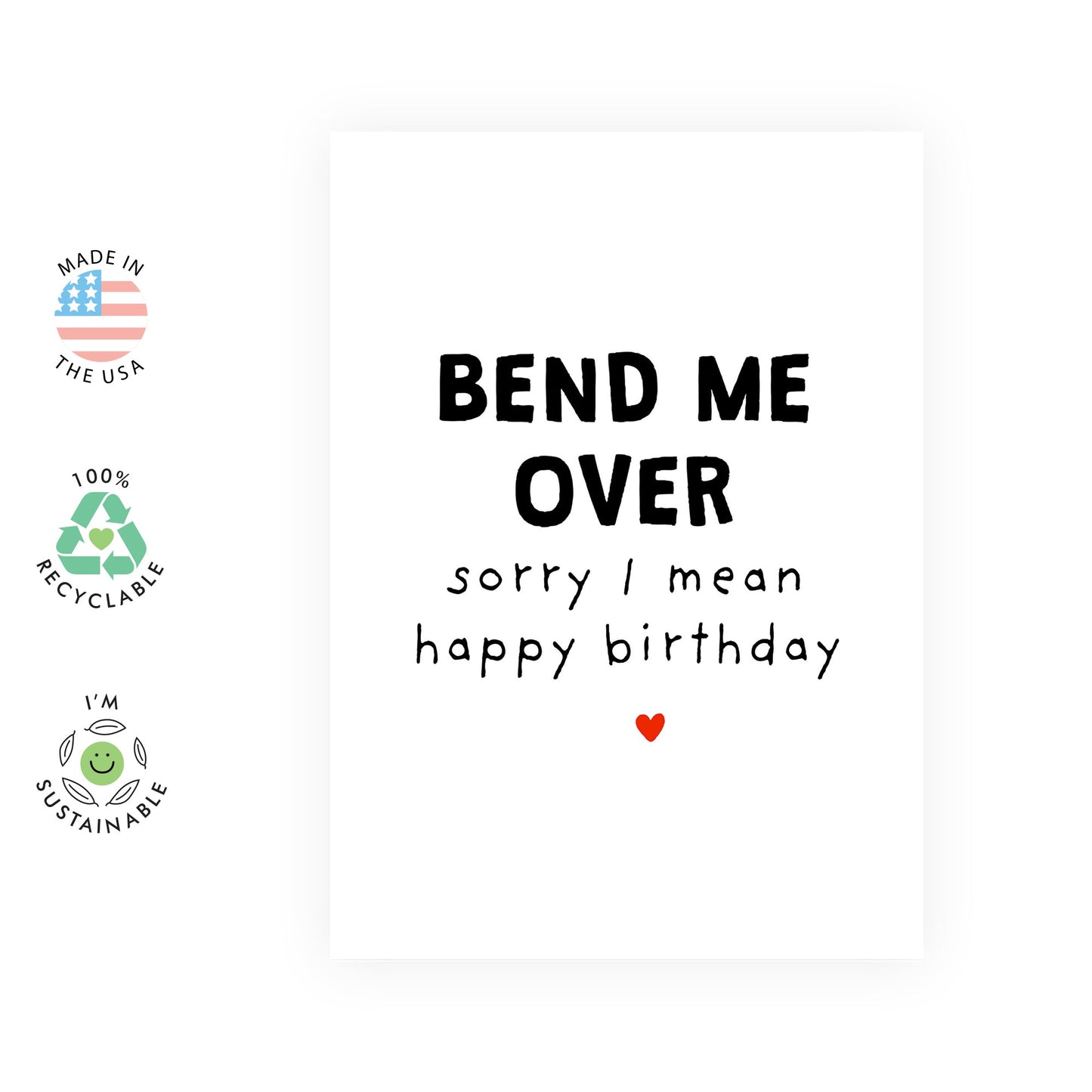 Funny Birthday Card Joke For Him - 'Bend Me Over' - Gifts for Husband, Boyfriend, Partner, Spouse, Couples, Men - Humour For Couples - Comes with Fun Stickers