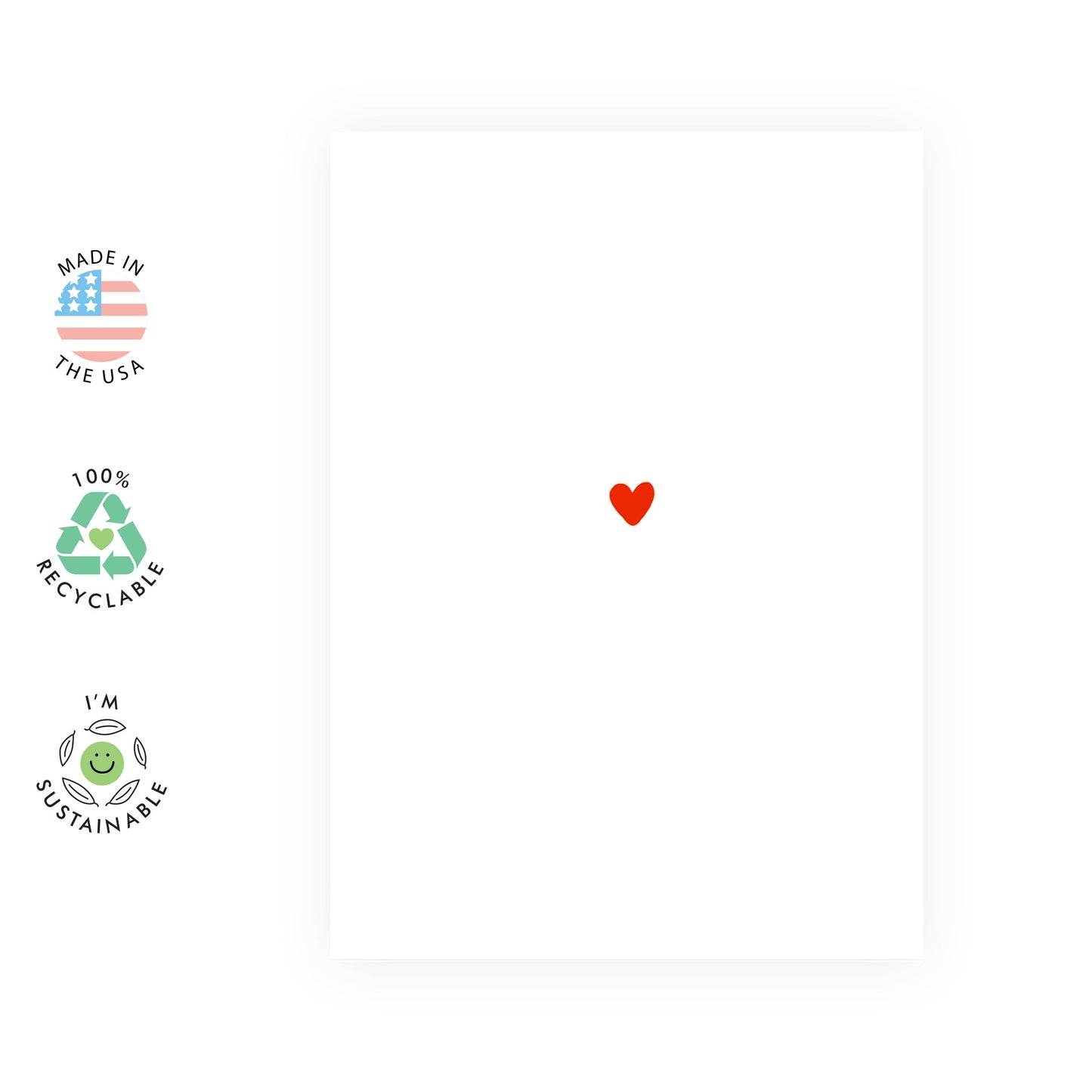 Minimalist Love Greeting Card - 'Simple Heart - Lovely Gifts for Him, Her, Husband, Wife, Girlfriend, Boyfriend, Spouse, Partner, Couples, Women, Men - Valentines Day - Comes with Fun Stickers