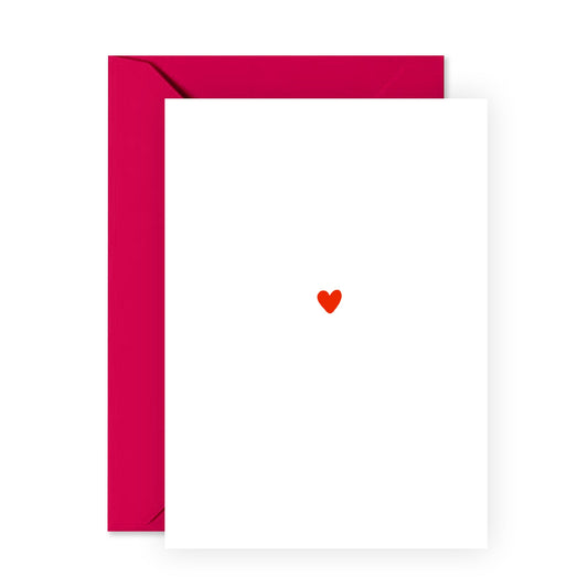Minimalist Love Greeting Card - 'Simple Heart - Lovely Gifts for Him, Her, Husband, Wife, Girlfriend, Boyfriend, Spouse, Partner, Couples, Women, Men - Valentines Day - Comes with Fun Stickers