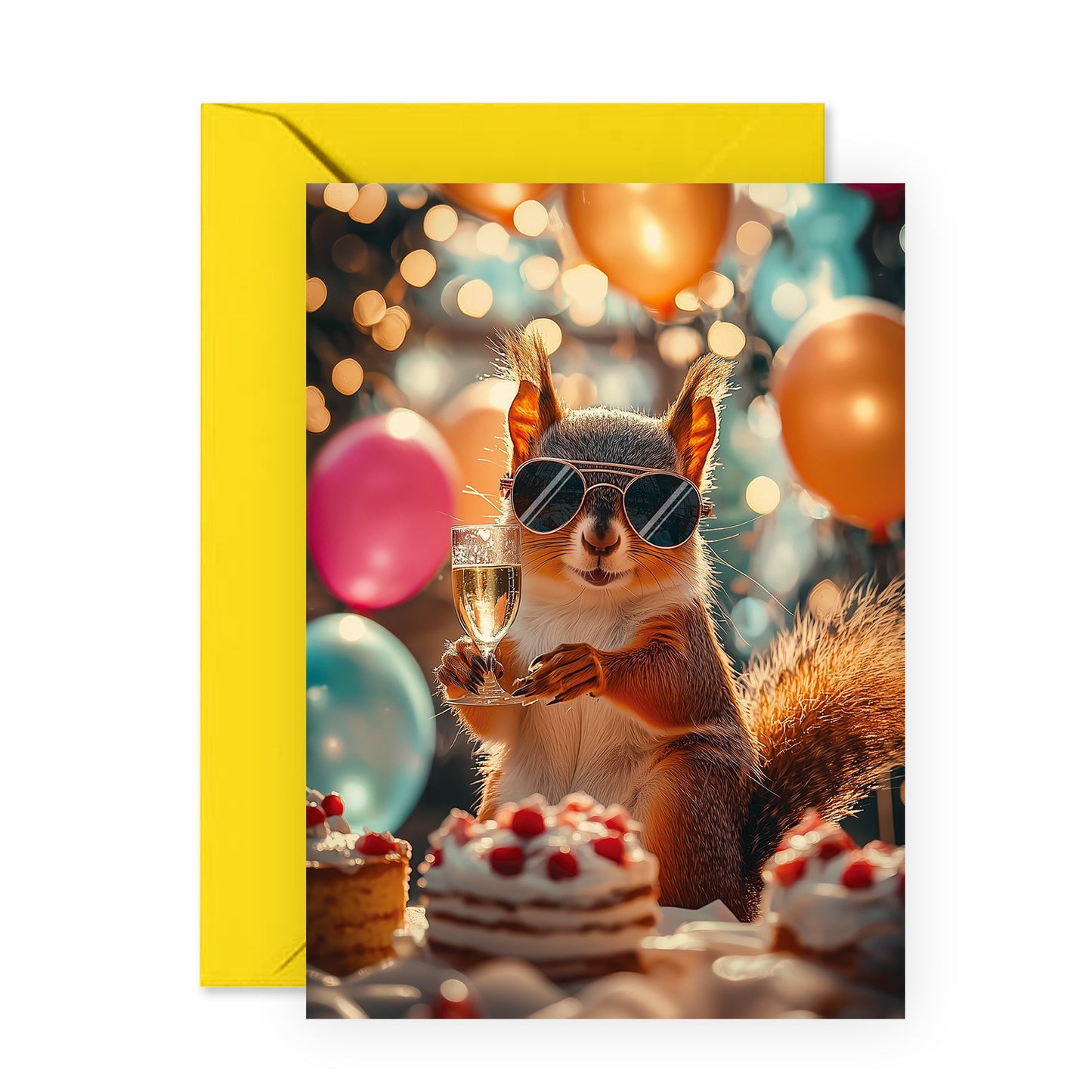 Cool Squirrel Birthday Card - 'Birthday Squirrel' - Gifts for Him, Her, Women, Men, Boys, Girls, Coworker, Friends, BFF - A Toast - Comes with Fun Stickers