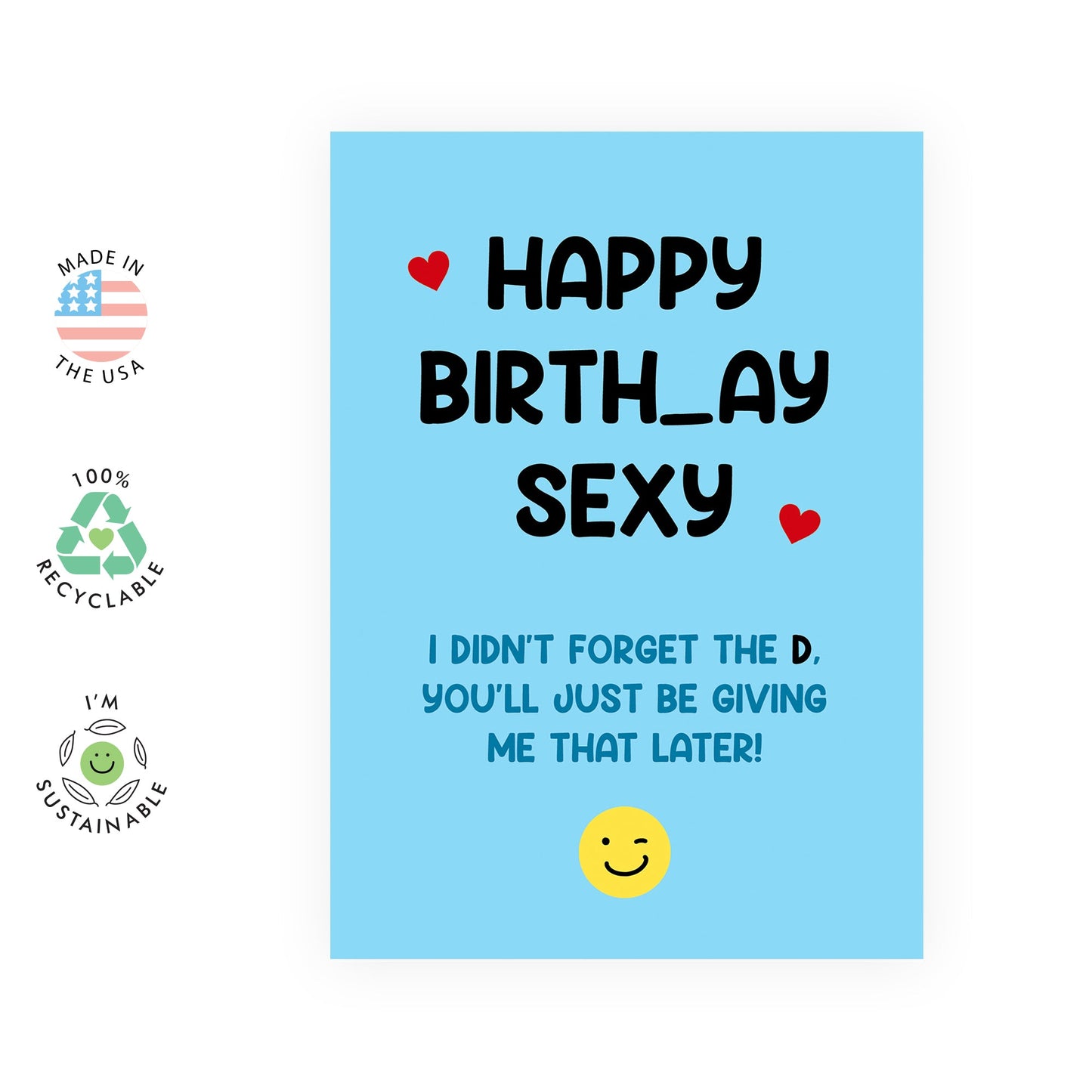 Funny Birthday Card for Him - Fun and Playful Greeting Card for Partner, Boyfriend, Husband, Spouse, Men, Guys - Happy Birth_ay Sexy - Comes with Fun Stickers