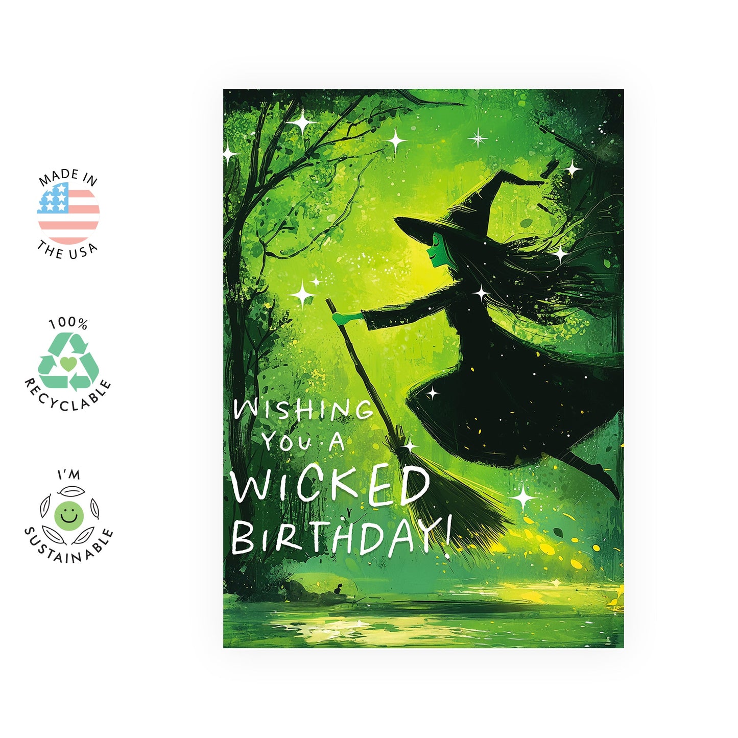 Witch Birthday Card for Her Him β Fun Witch-Themed Greeting β Magical Wishes for Friends, Colleagues, Coworkers & Family - Comes with Fun Stickers