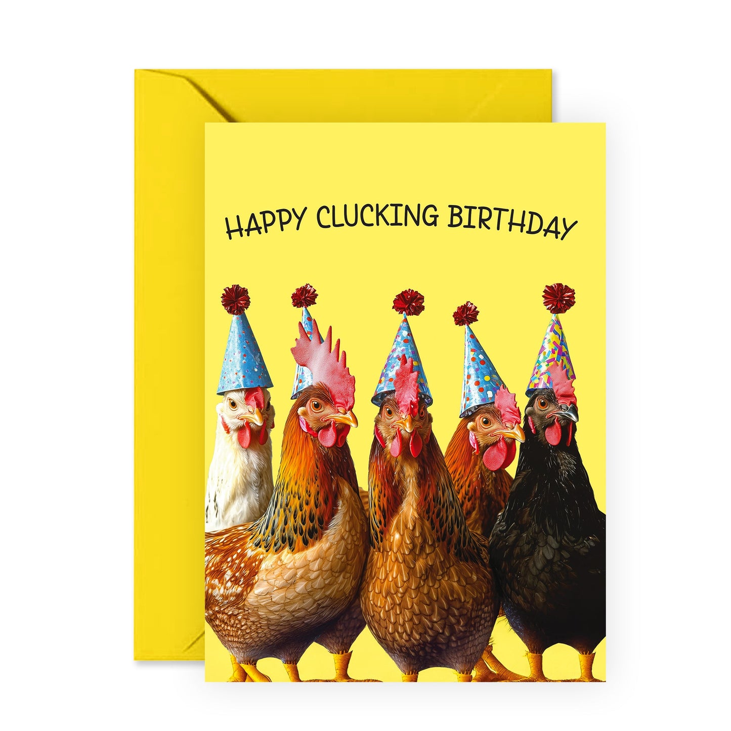 Funny Chicken Greeting Card β "Happy Clucking Birthday" β Quirky Farm Animal Greetings for Him, Her, Dad, Mom, Grandpa, Grandma, Friends, Farmers, Neighbour, Uncle, Aunt - Comes with Fun Stickers