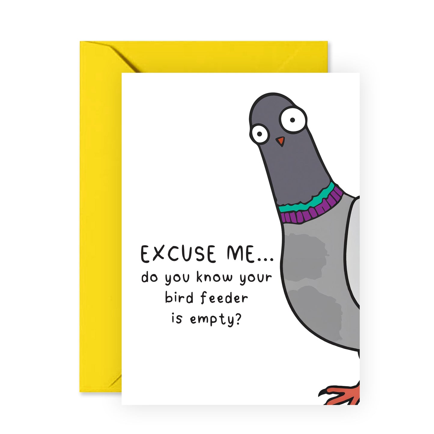 Funny Pigeon Greeting Card - Hilarious Bird Feeder Joke - Quirky Gift for Friends, Family, Mom, Dad, Wife, Husband, Grandpa, Grandma, Him, Her - Birthdays or Just Because - Comes with Fun Stickers