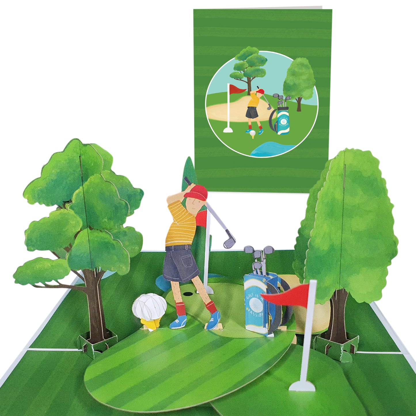 Sports Pop Up Card - Golf - For Men Women Boys Girls