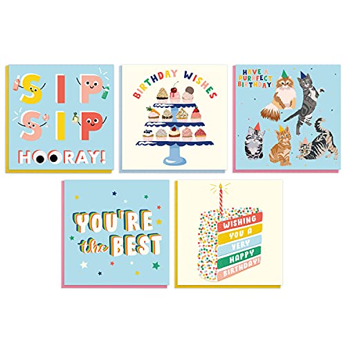 Sweet Birthday Cards Multipack - 20 Pack Assortment - For Men Women Boys Girls Him Her