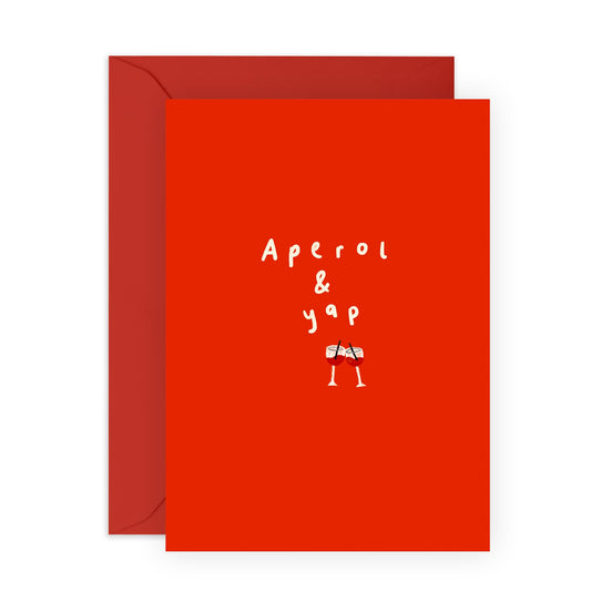 Friendship Greeting Card for BFF - Aperol & Yap – Gifts for Aperol Spritz Lover, Friends, Girlfriends, Besties, Her, Women, Girls, Sister, Colleagues, Ladies, Mum, Auntie - Comes with Stickers