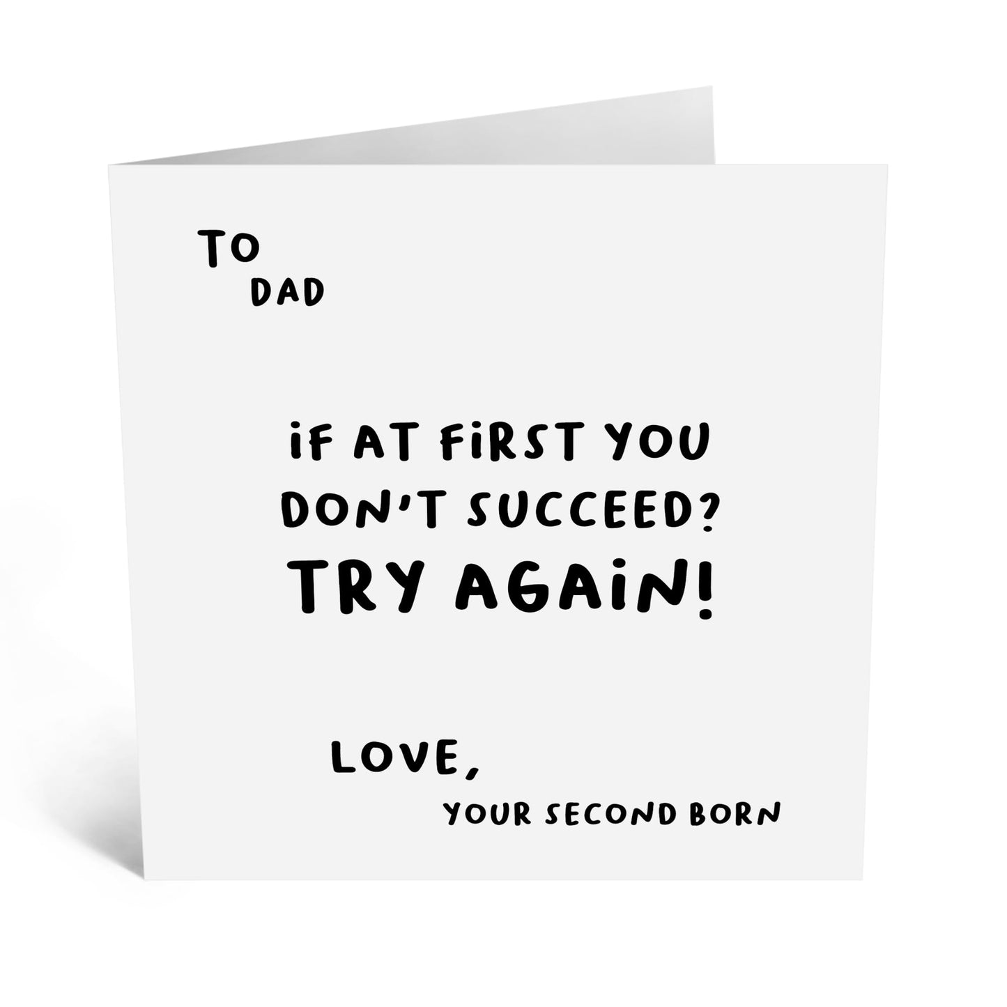Hilarious Greeting Card for Dad - 'DAD FROM SECOND BORN' - For Dads Daddy's Fathers - Gift for Father's Day - Show Appreciation with a Funny & Witty Twist - Comes with Stickers