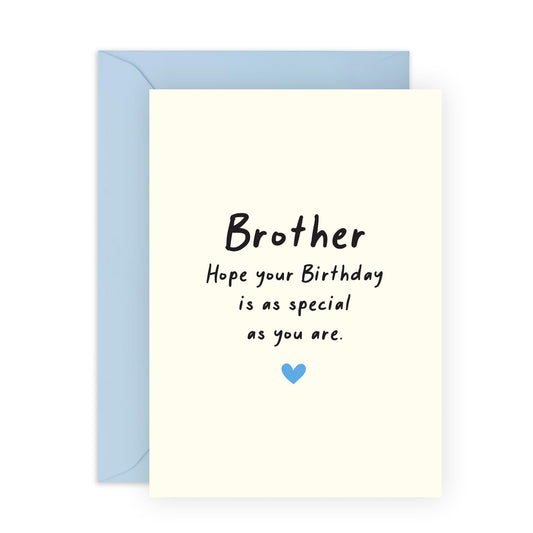 Sweet Brotherly Birthday Card - ' Brother ' Gifts for Brothers, Siblings, Family, Bro, Bruv, Mate - Love You Bro - Comes with Fun Stickers