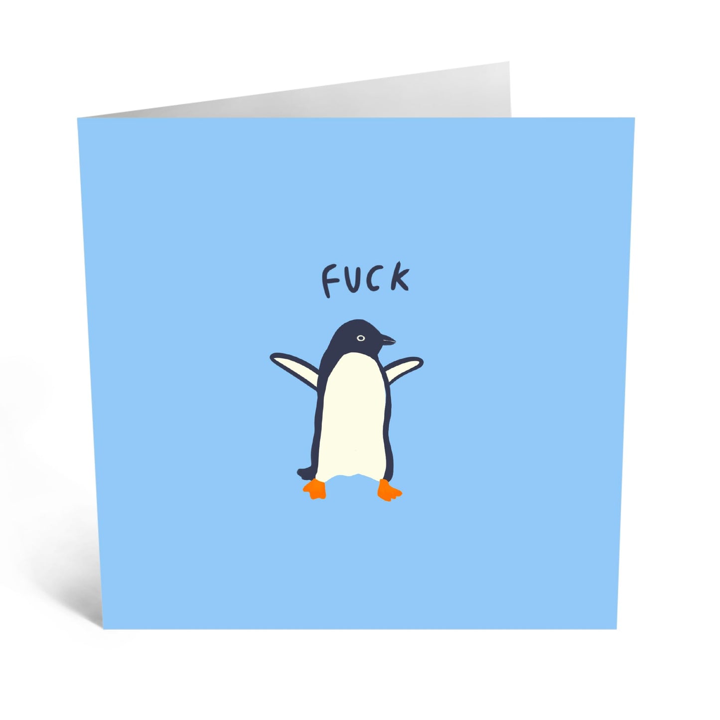 Greeting Card - 'F*ck Penguin' - For Anyone with a Sense of Humor - Bold and Cheeky Design - For Fun to Any Occasion - Birthdays, Anniversaries, or Just Because - Comes with Fun Stickers by Central 23