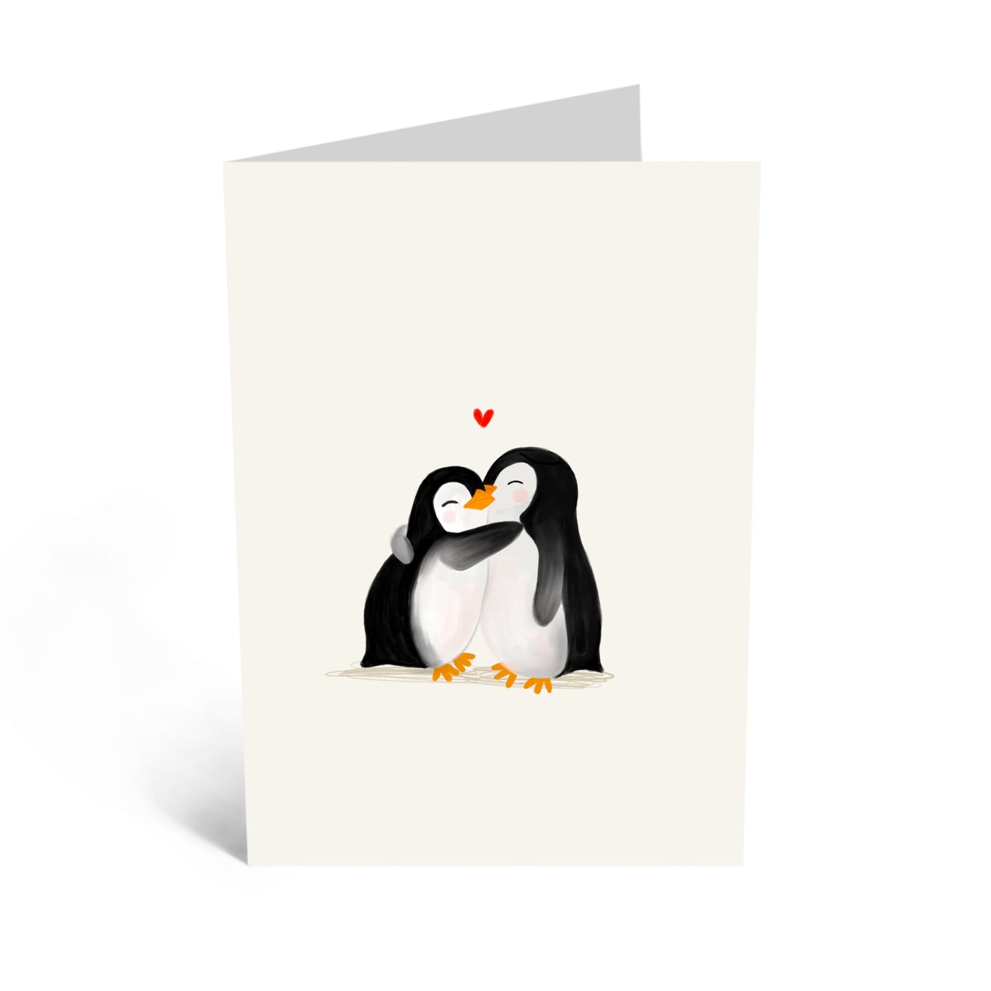 Lovely Greeting Card - 'PENGUINS LOVE' - Perfect for Adding a Cute and Heartwarming Touch to Any Occasion - Ideal for Penguin Lovers, Spouse, Girlfriend, Boyfriend - Comes with Stickers By Central 23
