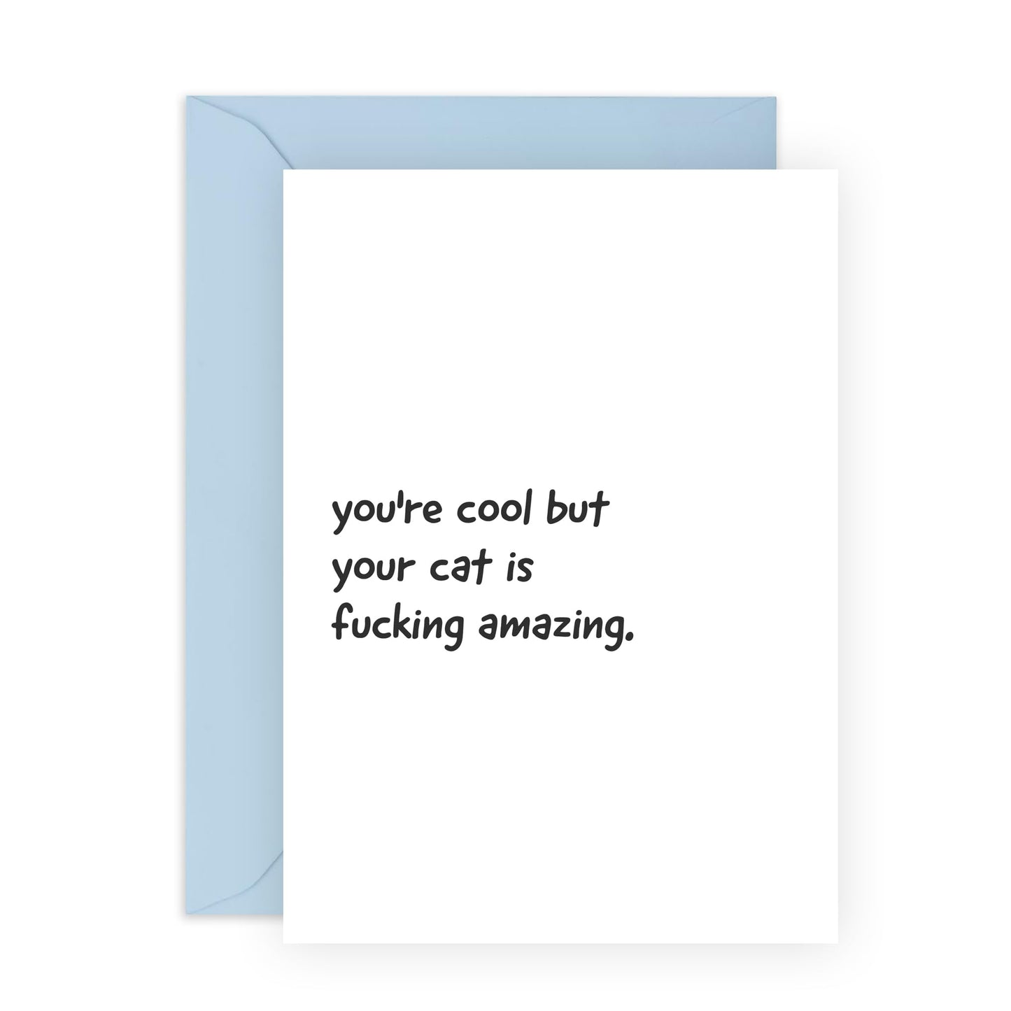Humourous Greeting Cards For Best Friends - You're Cool But Your Cat Is F*cking Sick - Sarcasm Funny Valentine Cards For Girlfriend Boyfriend Special Friends - Comes With Stickers By Central 23