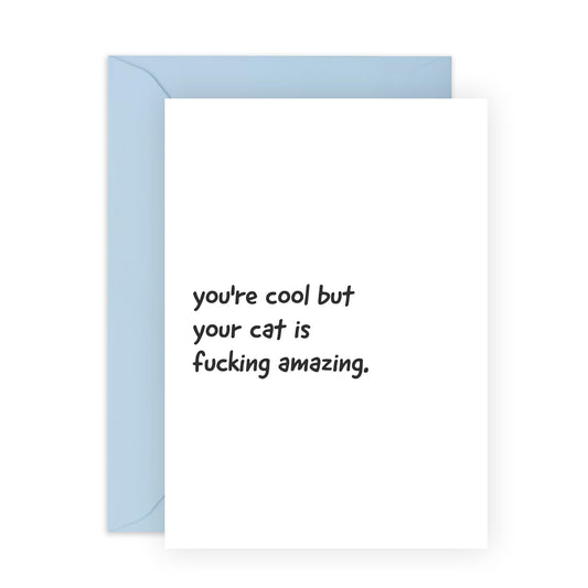Humourous Greeting Cards For Best Friends - You're Cool But Your Cat Is F*cking Sick - Sarcasm Funny Valentine Cards For Girlfriend Boyfriend Special Friends - Comes With Stickers By Central 23