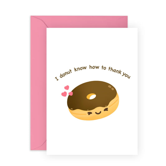 Anniversary Card For Husband Wife - I Donut Know How To Thank You - Sweet Greeting Cards For Boyfriend Girlfriend - Thank You Cards For Him Her - Comes With Stickers - By Central 23