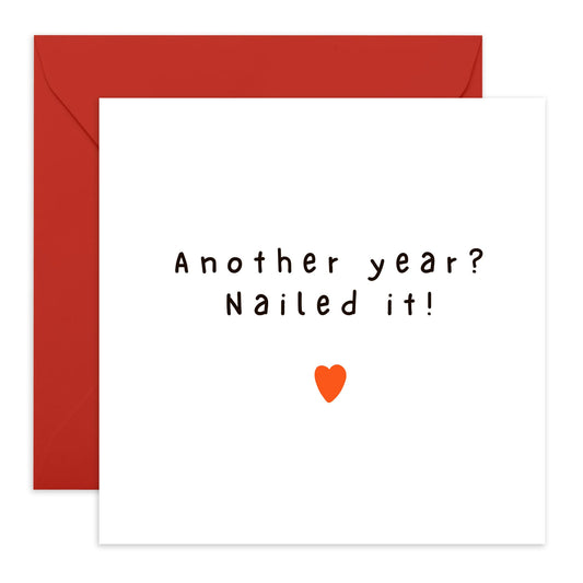 Happy Anniversary Cards - Nailed Another Year! - Wedding Anniversary Card For Husband Wife Partner Spouse - Romantic Gifts For My Wife - Comes With Cute Stickers By Central 23