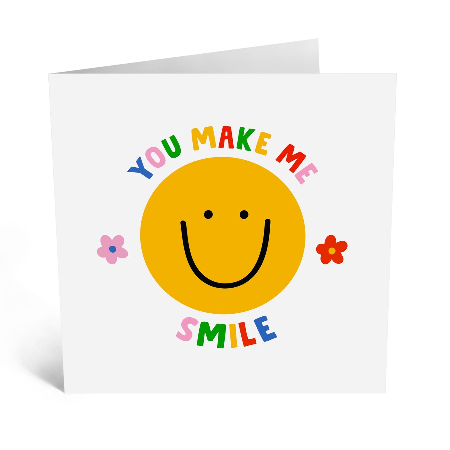Greeting Card - 'You Make Me Smile' - For Anyone - Cheerful Design - Ideal for Brightening Someone’s Day and Celebrating Any Occasion - Spreading Happiness - Comes with Fun Stickers by Central 23