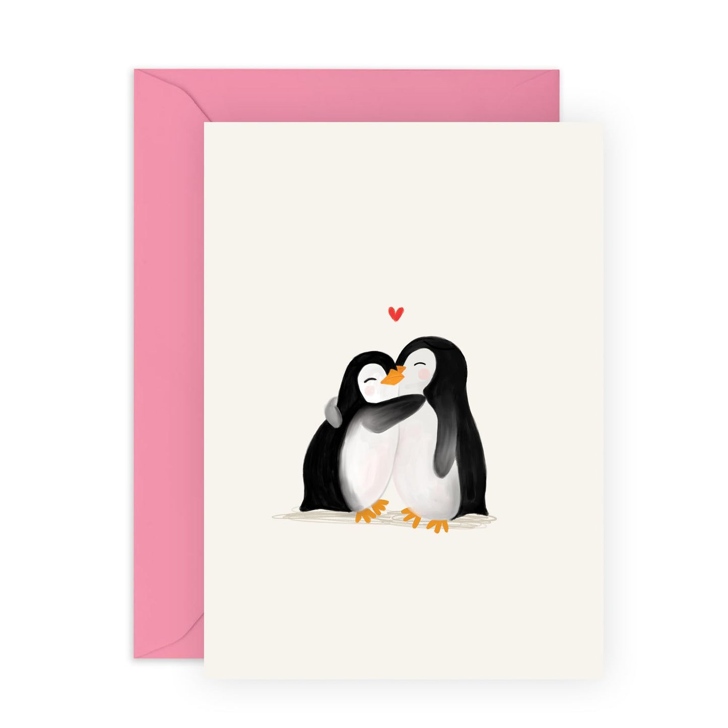 Lovely Greeting Card - 'PENGUINS LOVE' - Perfect for Adding a Cute and Heartwarming Touch to Any Occasion - Ideal for Penguin Lovers, Spouse, Girlfriend, Boyfriend - Comes with Stickers By Central 23