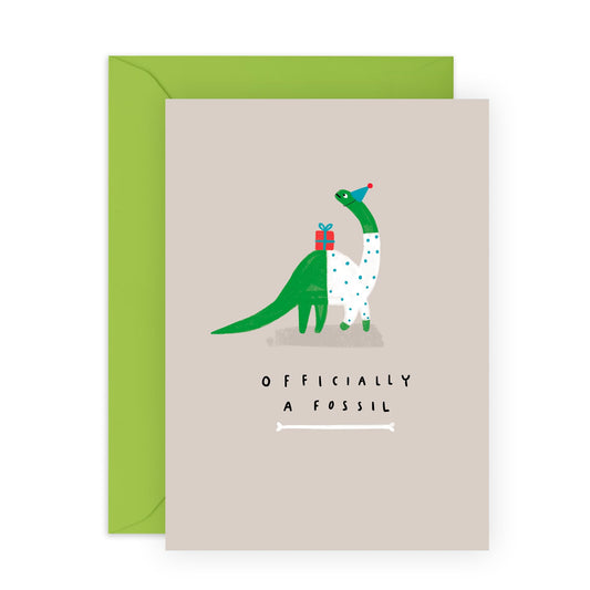 Getting Old Birthday Card - 'Dino Fossil' - Gifts for Him, Her, Friends, Sister, Brother, Uncle, Auntie - Old As Dinousaurs - Comes with Fun Stickers