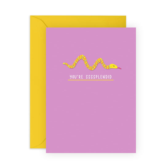Encouragement Cards - You Are Ssssplendid - Funny Thank You Cards For Men Women - Cute Appreciation Gifts For Mum Wife Daughter Sister - Comes With Stickers By Central 23