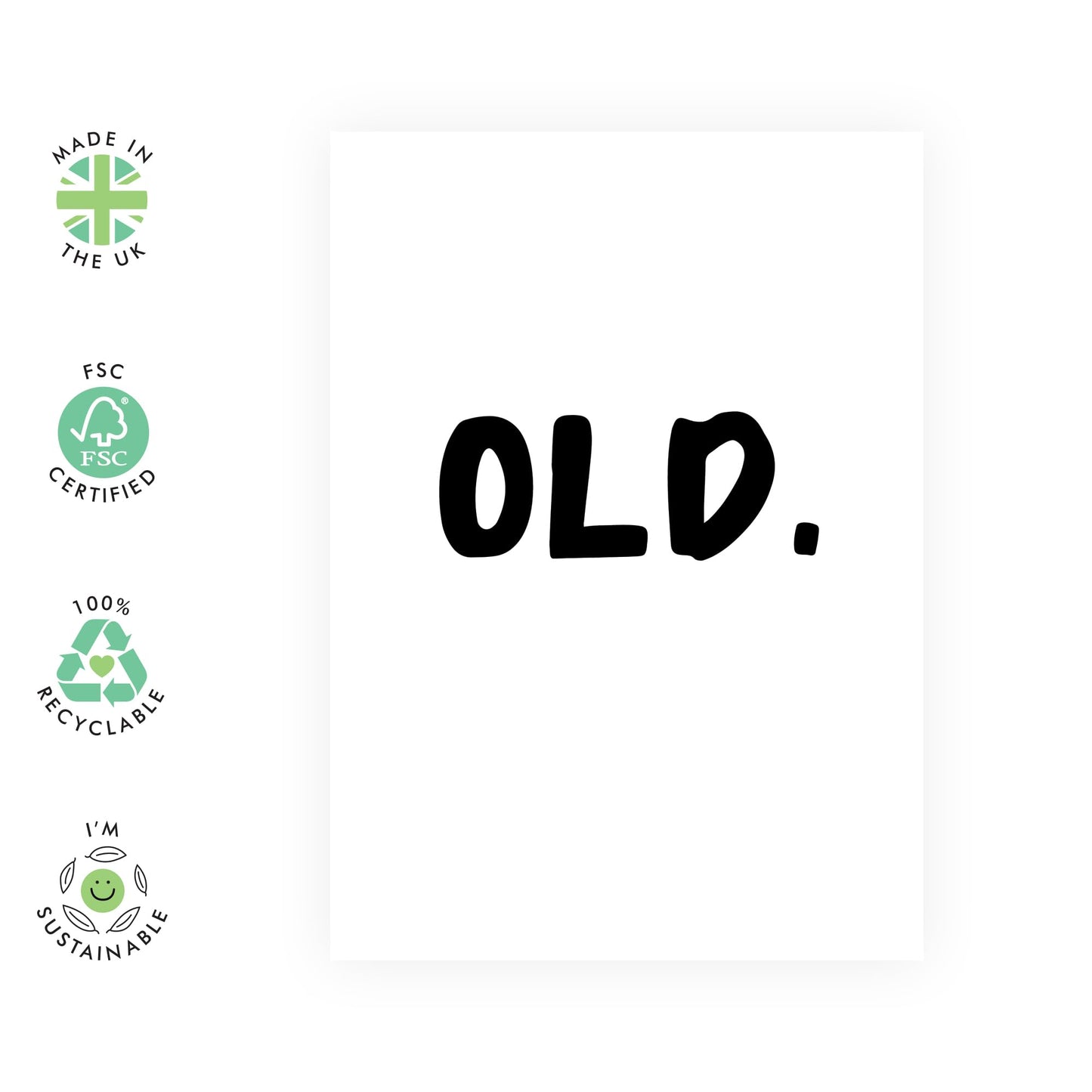 Mum Birthday Card - Old - Humour Banter Age Joke - Dad Gifts From Daughter - Funny Birthday Cards For Men Women - For Grandma Grandad - Comes With Stickers - By Central 23
