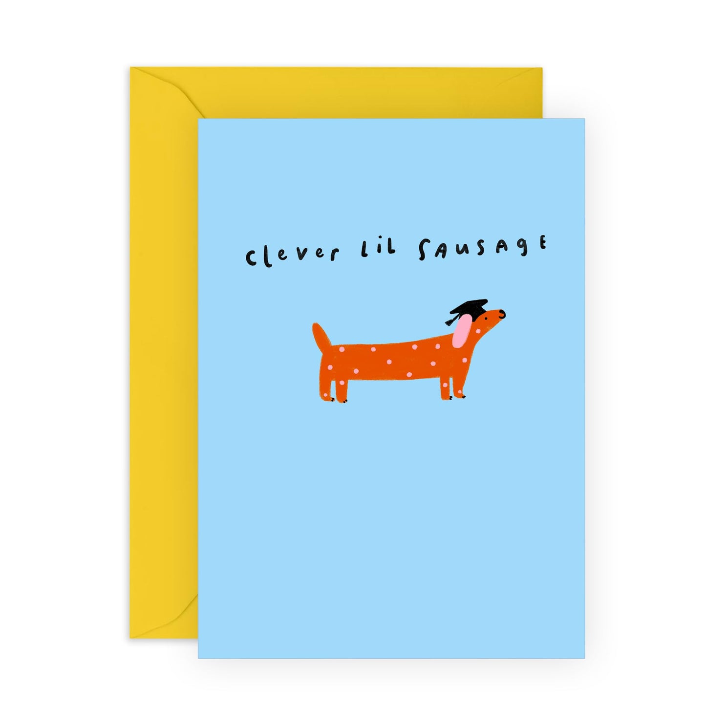 Lovely Greeting Card - 'CLEVER LIL SAUSAGE' - Perfect for Celebrating Friends with a Playful Twist - Ideal for Him Her Brother Sister Friends Family Girlfriend BFFs - Comes With Stickers By Central 23