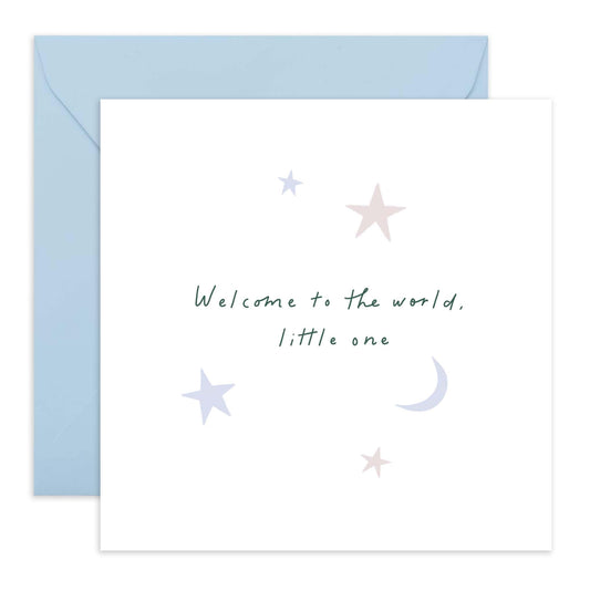 New Baby Card - Welcome To The World - Welcome Home Card For Newborn Baby Boy Or Girl - Congratulations Card For New Parents Gifts - For Grandson Granddaughter - Comes With Stickers - By Central 23