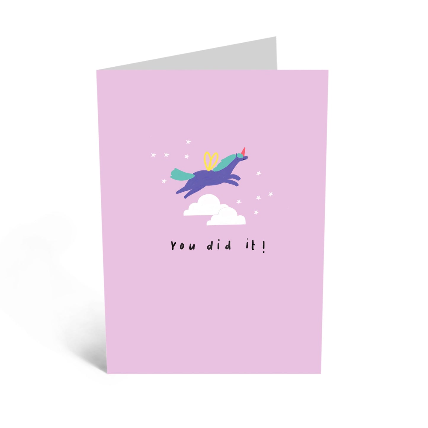 Celebratory Card - 'YOU DID IT UNICORN' - Perfect for Recognizing Achievements with a Touch of Magic - Ideal for Friends BFFs Sisters and Family Who Love Unicorns - Comes With Stickers By Central 23