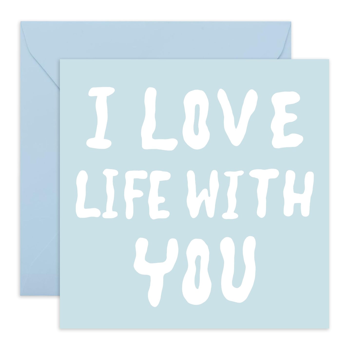 Sweet & Simple Love Card - 'With Love Floral' - Anniversary and Valentines Day Gifts for Boyfriend, Husband, Wife, Girlfriend, Partner, Other Half - ILY - Comes with Fun Stickers