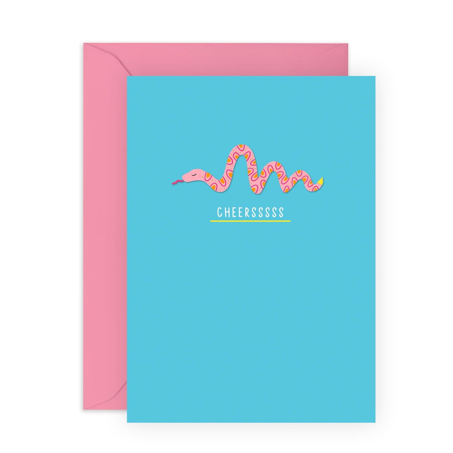Birthday Card For Friend Woman - Cheersss - Funny Snake Puns Greeting Cards For Him Her - Hilarious Mothers Day Cards - Sarcastic Cards - Comes With Fun Stickers By Central 23