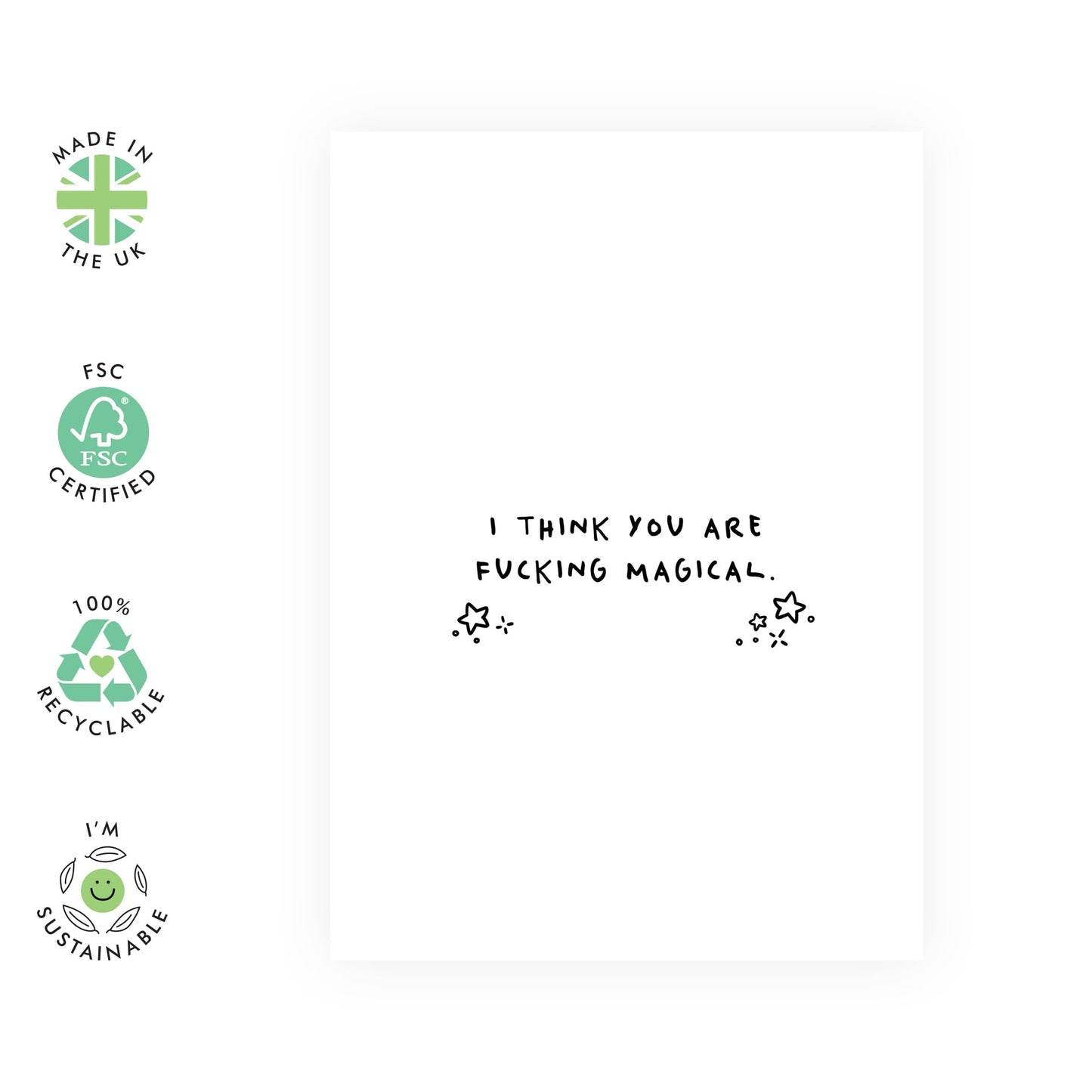 Love Cards For Her - Anniversary Card - I Think You're F***cking Magical - Valentines Day Cards For Girlfriend Boyfriend - Engagement Card For Husband Wife - Comes With Fun Stickers - By Central 23
