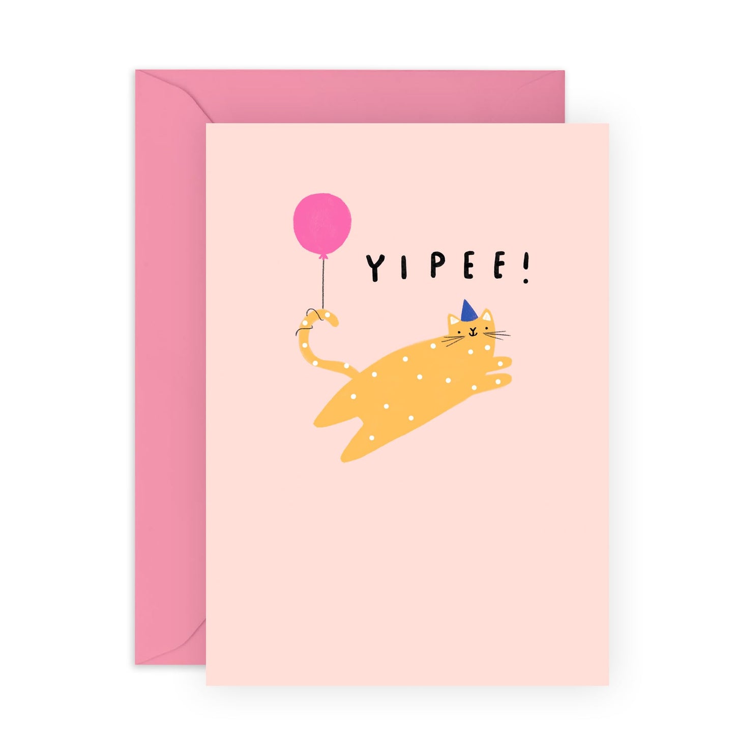 Birthday Greeting Card - 'YIPEE CAT' - Perfect for Celebrating Birthdays with Feline Fun and Excitement - Ideal for Friends and for Cat Lovers Ready to Celebrate - Comes With Stickers By Central 23