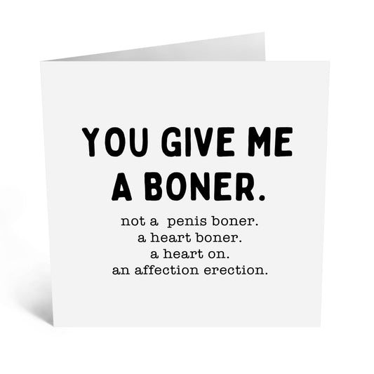 Wife Anniversary Card Funny - You Give Me A Heart Boner - Girlfriend Birthday Cards - Raunchy Greeting Cards Valentine's Day - Hilarious Gifts For Him Her - Comes With Fun Stickers By Central 23