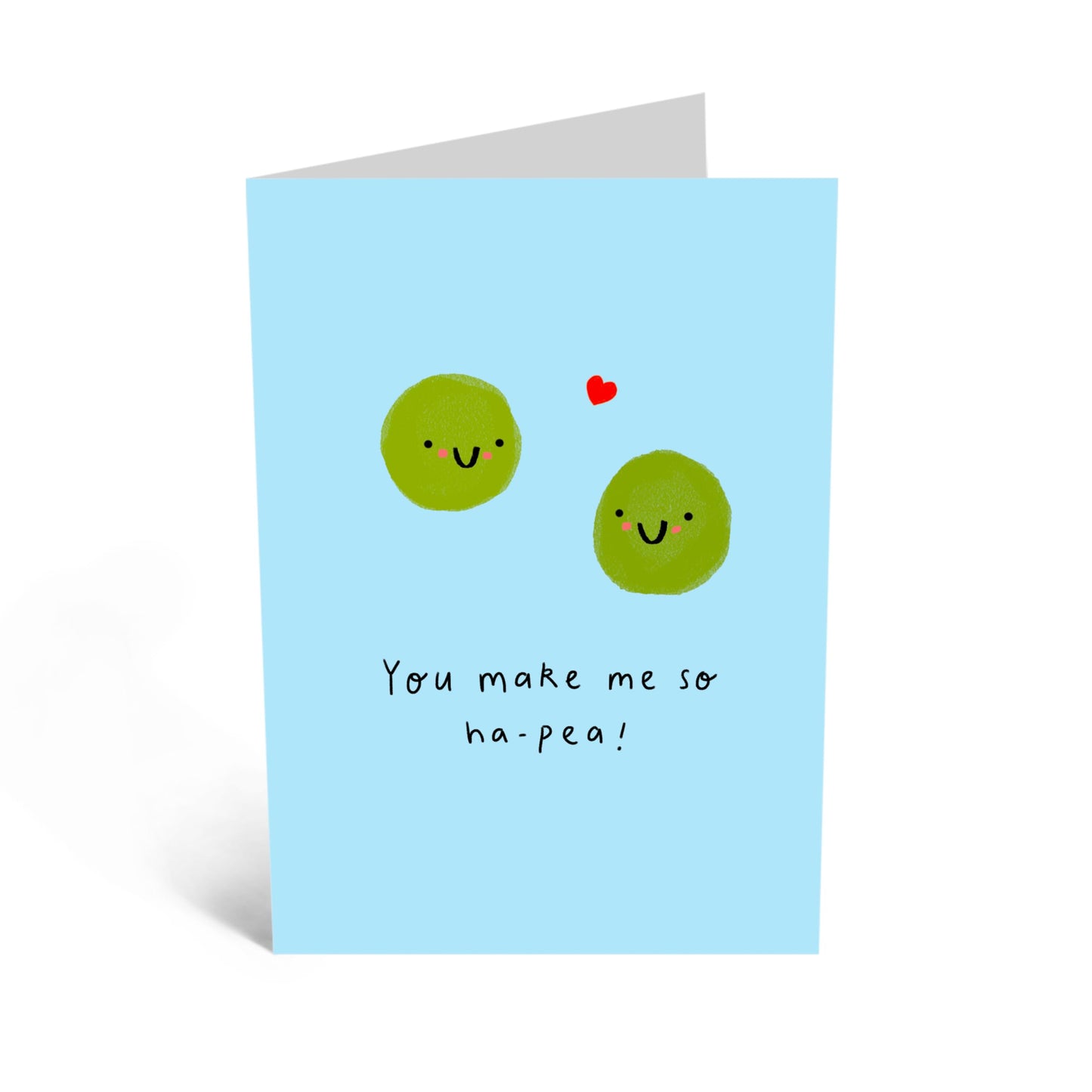 Wife Anniversary Card - 'MAKE ME SO HAP-PEA' - Valebtine Cards for Husband - Funny Gift for Him, Her, Partners, Girlfriend, Boyfriend - Comes with Stickers