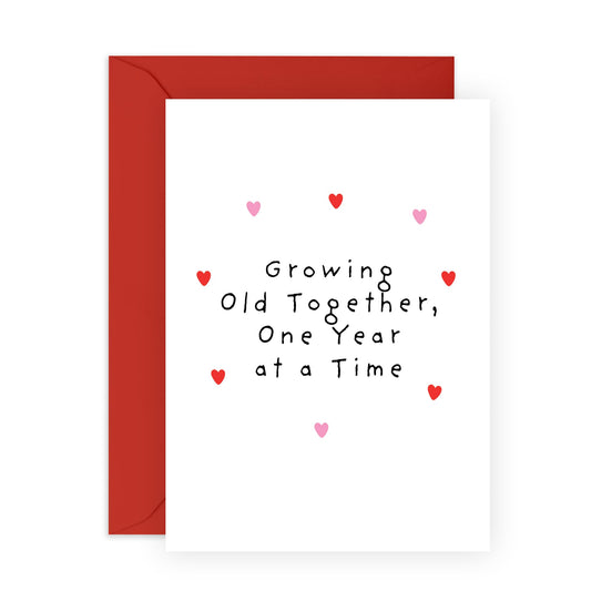 Romantic Birthday Card For Men Women Couple - Growing Old Together - Anniversary Card For Husband Wife Boyfriend Girlfriend - Valentine Cards - Comes With Stickers - By Central 23