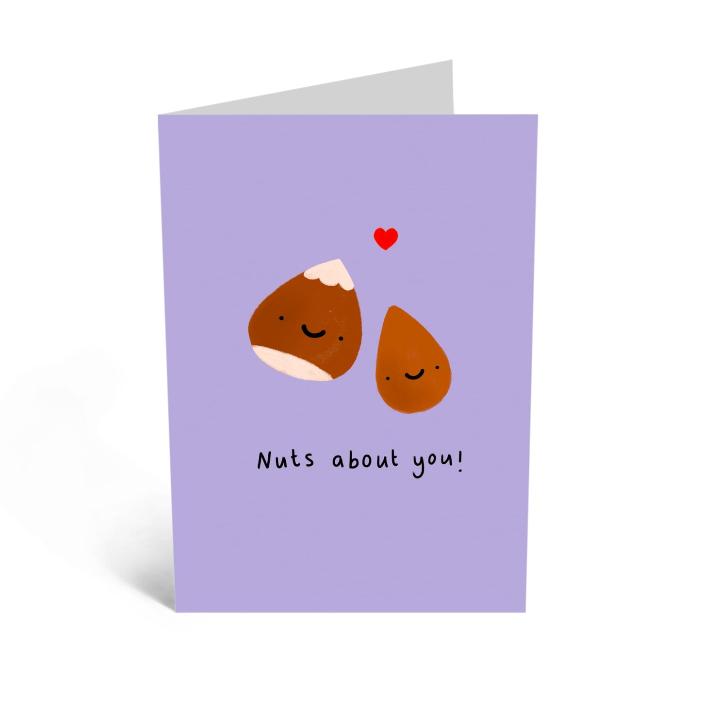 Funny Greeting Cards - 'NUTS ABOUT YOU' - Anniversary Valentine Love Cards for Her - Funny Gift for Him Wife Husband, Partners, Girlfriend, Boyfriend - Comes with Stickers